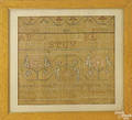Pennsylvania silk on linen needlework sampler