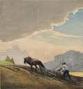 Hans Frank Austrian 18841948 Plowing