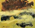 John Way Wei Letang ChineseAmerican b 1921 Untitled Yellow Landscape