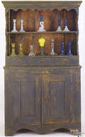 New England painted pewter cupboard ca 1820