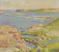 Laura D Stroud Ladd American 18631943 Costal View with Rocky Shoreline