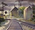 Sandor Bernath HungarianAmerican 18921984 Standing on the Railroad Tracks