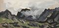 Sir Kyffin Williams British 19182006 Welsh Mountains in Low Cloud