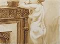 Philip Pearlstein American b 1924 Standing Female Model Leaning on a Fireplace