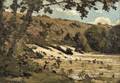 HenriJoseph Harpignies French 18191916 Landscape with Recumbent Figure