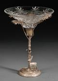 Silvered Metal Figural Tazza Centerpiece
