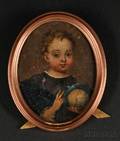 Oil on Copper Miniature Portrait of a Child