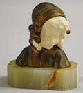 Ivorine and Bronze Bust of a Young Girl