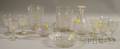 Four Colorless Cut and Etched Glass Items and Seven Pressed Pattern Glass Goblets