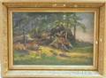 S J Tryon Mrs American 19th Century Rocky Outcropping with Pines
