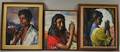 Manuel Del Moral Hildago Spanish b 1930 Three Portraits El Trabajador Gypsy Girl in Red