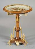 French Ormolumounted Porcelain Dishinset Wooden Stand