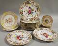 Three Sets of German Gilt and Decorated Porcelain Plates