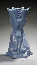 Large Van Briggle Pottery Matte Turquoise Glazed Three Graces Vase