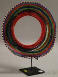 Two Masai Beaded Collars and Stand