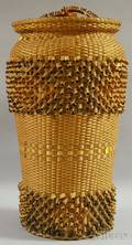 Large Woven Lidded Basket