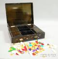 Japanese Lacquered Game Box with Ivory Game Pieces