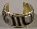 Native American Ribbed Sterling Silver Cuff Bracelet