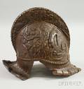 Reproduction Italian Renaissance Roman Revival Embossed Cast Iron Military Helmet