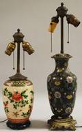 Two Chinese Floraldecorated Lamp Bases