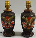 Pair of Enameled Lamp Bases