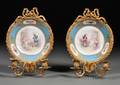 Pair of Louis XVstyle Twolight Bronzemounted Porcelain Wall Sconces