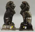 Pair of Oversized Castiron Lion Doorstops