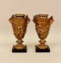 Pair of 19th C Bronze Urns
