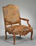 Tapestry Upholstered Fruitwood Armchair