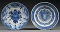 Two Dutch Delft Blue and White Chargers