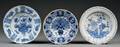 Three Dutch Delft Blue and White Chargers