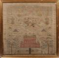 Large Framed English Needlework Sampler