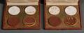 Two Boxed Sets of Four Meissen Medallions