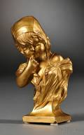 Giltbronze Bust of a Young Girl