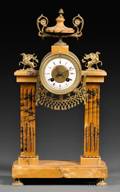 Empire Gilt Bronzemounted Marble Mantel Clock