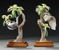Pair of Dorothy Doughty for Royal Worcester Bone China Little Downy Woodpeckers and Pecan