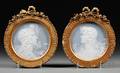 Pair of Auguste Riffaterre for Limoges PatesurPate Porcelain Roundels