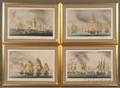 Set of Four Battle of Trafalgar Handcolored Collotypes