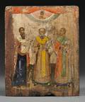 Russian Icon of Three Patron Saints