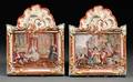 Pair of French Handpainted Faience Wall Plaques