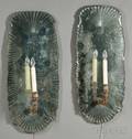 Pair of Mirror and Bronze Sconces