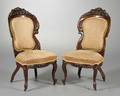 Pair of American Victorian Laminated Rosewood Side Chairs