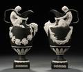 Pair of Wedgwood Solid Black Jasper Wine and Water Ewers