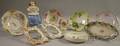 Ten Pieces of Handpainted and Decorated Porcelain and a Dutch Girl Cookie Jar