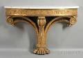 Demilune Marbletop and Carved Giltwood Console Table