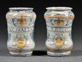 Pair of Tin Glazed Drug Jars