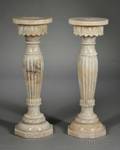 Pair of White Alabaster Pedestals