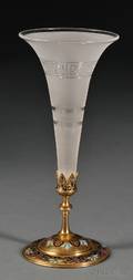 Glass and Champleve Epergne