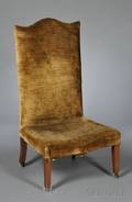 Federal Mahogany Upholstered Back Stool