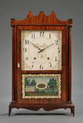 Federal Mahogany and Mahogany Veneer Pillar and Scroll Clock